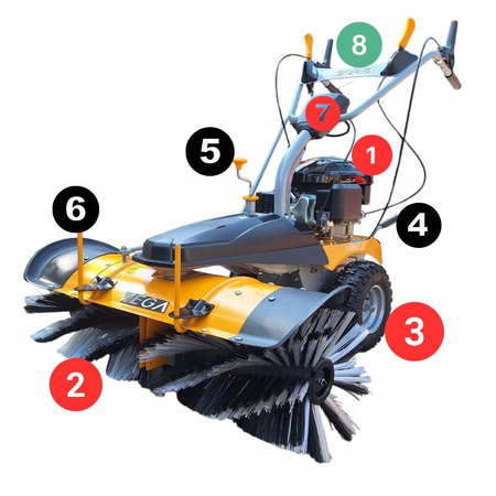 Zamiatarka spalinowa GRASS VEGA VG100V-D Loncin 196 cm³ – szerokość 100 cm